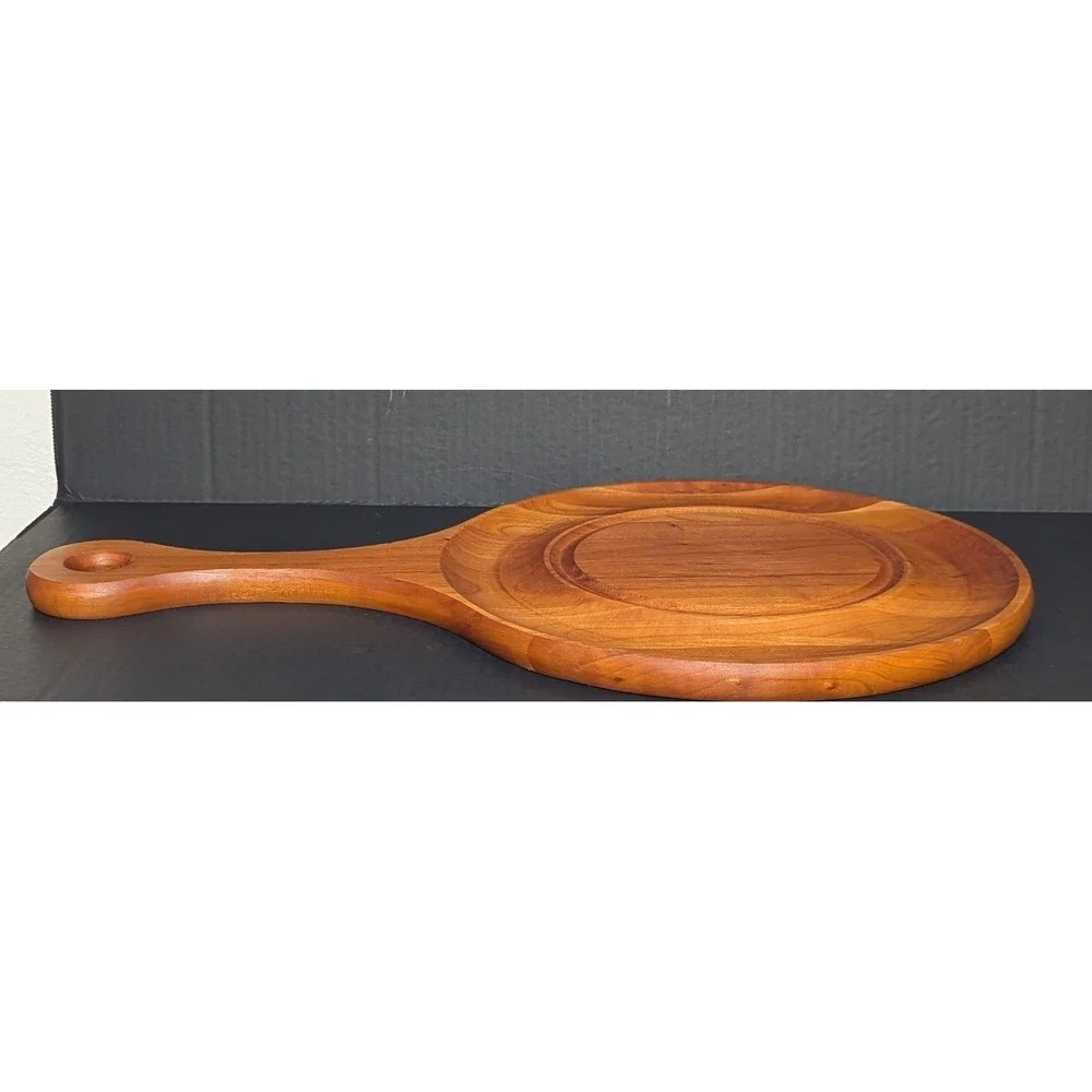 Vintage Spectra State College PA Teak Appetizer Serving Paddle/Cutting Board‎
